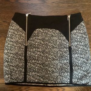 black and white mini skirt